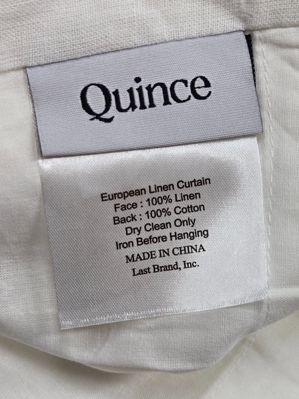 QUINCE Set Of 2 48x108 European Linen Curtains White 9528